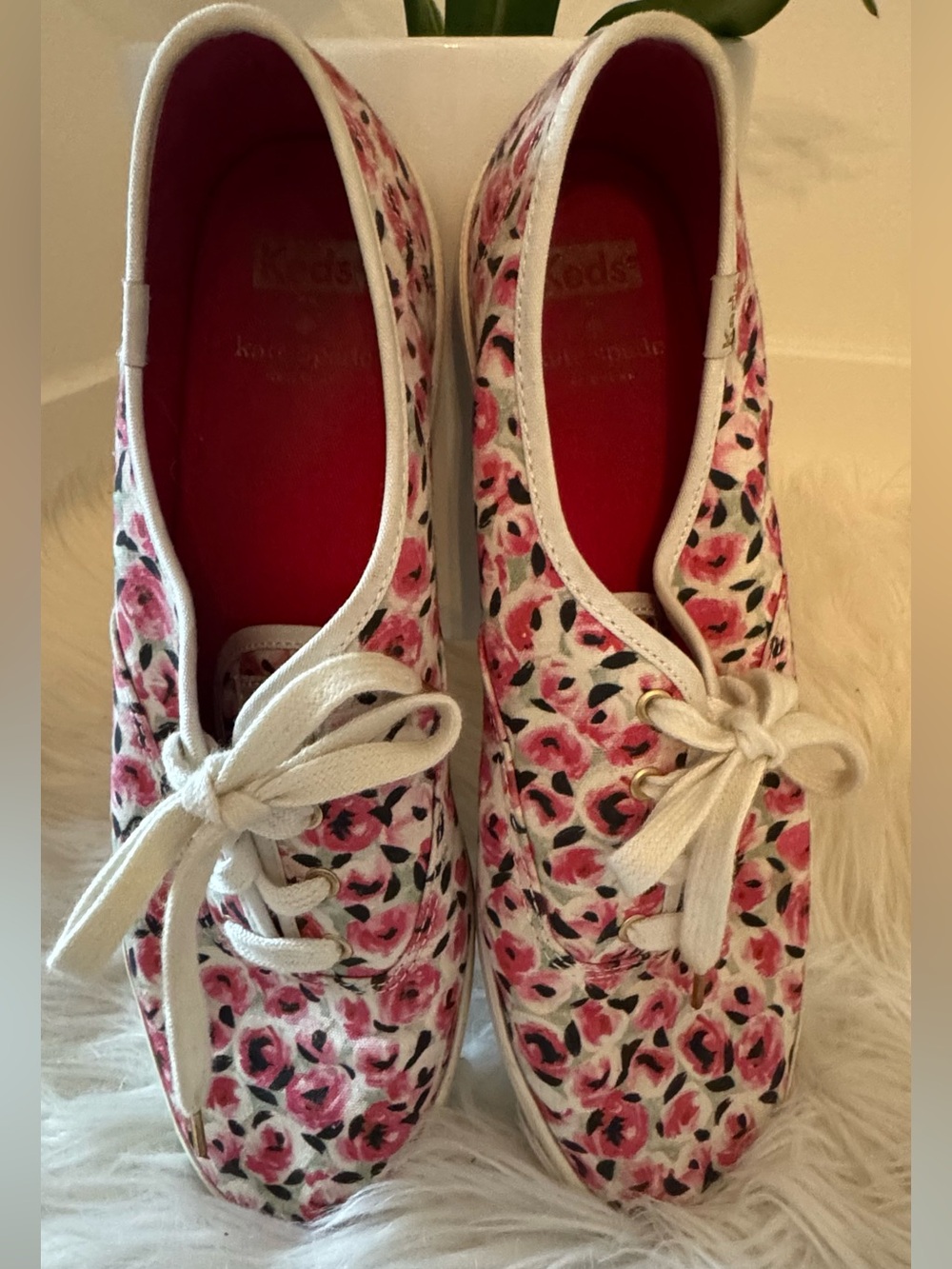 Kate Spade x Keds Floral Canvas Lace-Up Women’s Sneakers - Pink